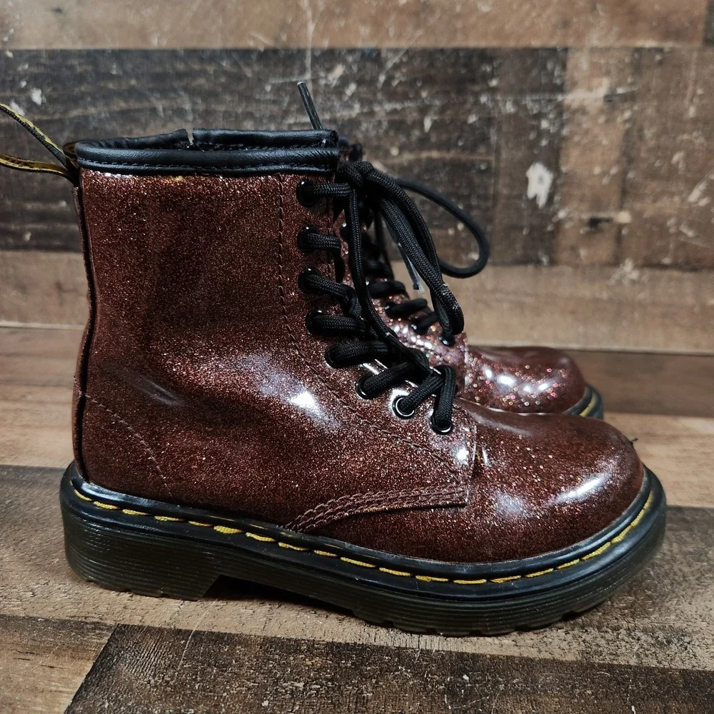 Junior Dr Martens 1460 Glitter J Girls US 12 Lace Up Zip Boots